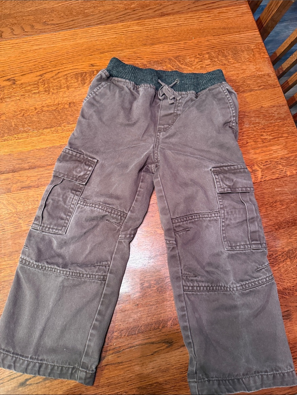 Boden Boys Olive-Brown Cargo Pants with Elastic Waist